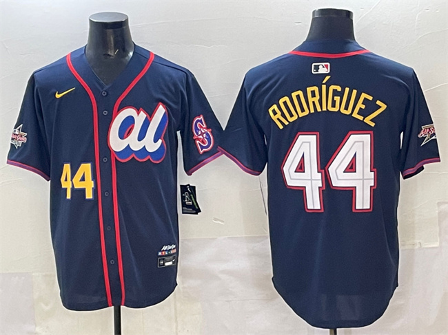 Men's American League #44 Julio Rodríguez Navy 2025 All-Star Edition Limited Stitched Baseball Jersey Men's American League #44 Julio Rodríguez Navy 2025 All-Star Edition Limited Stitched Baseball Jersey